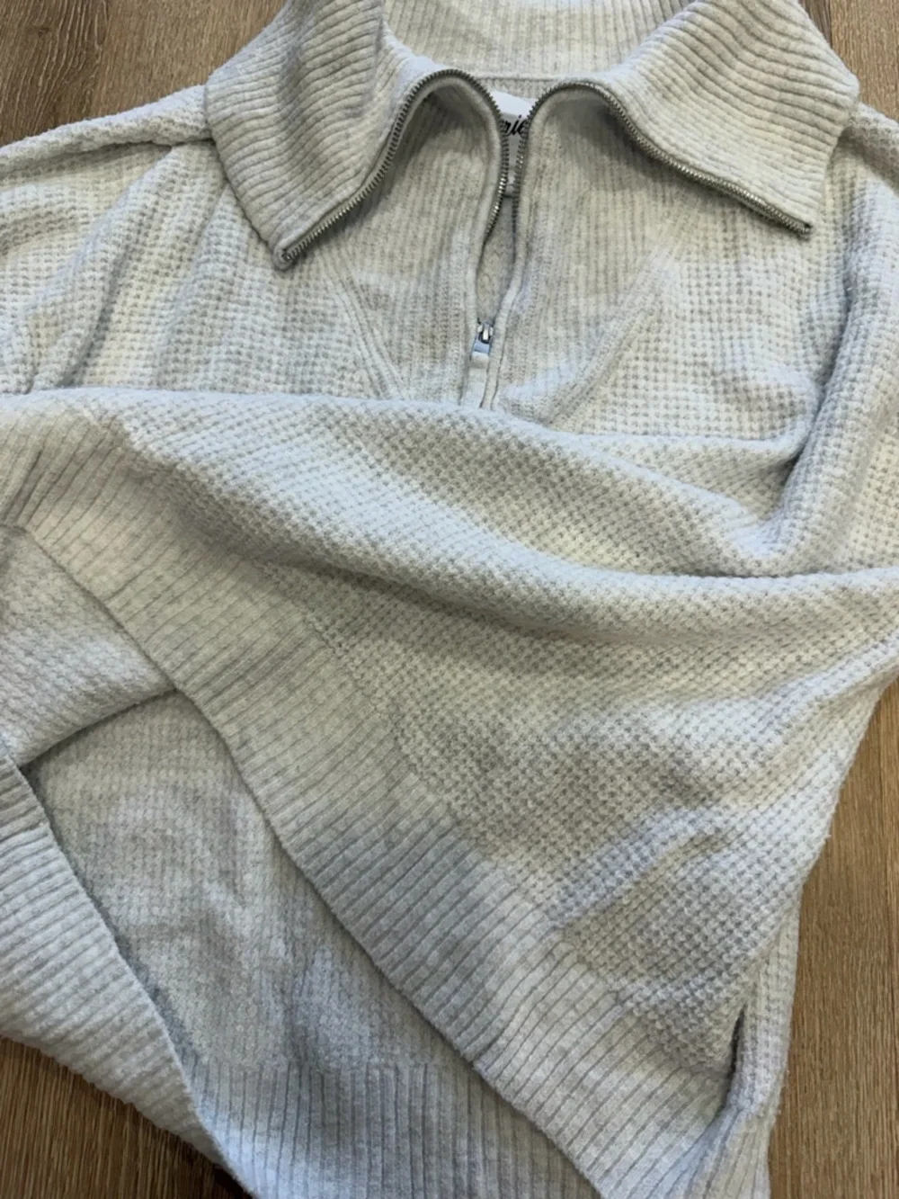 Aerie waffle knit quarter zip sweater - Picture 4 of 5